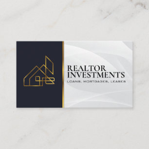 Carte De Visite Gold Real immobilier   Équité à la maison