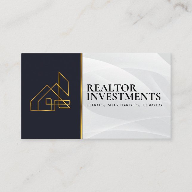 Carte De Visite Gold Real immobilier | Équité à la maison (Devant)