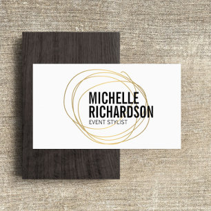 Carte De Visite Gold Scribble avec Gras Texte Conception abstraite