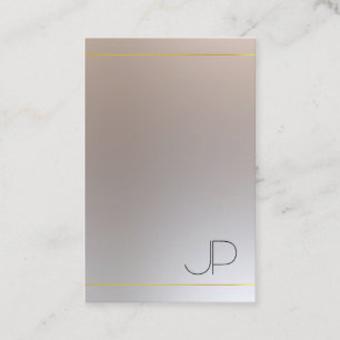 Carte De Visite Gold Silver Look Monogramme Moderne Élégant