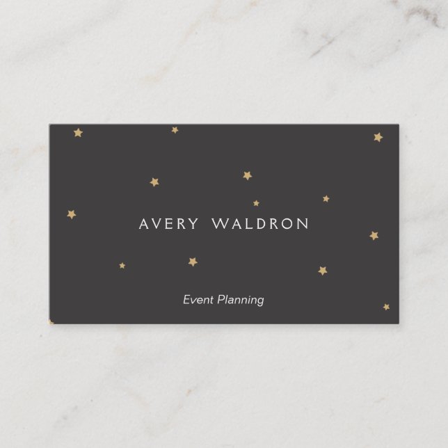 Carte De Visite Gold Stars Event Planner Noir (Devant)