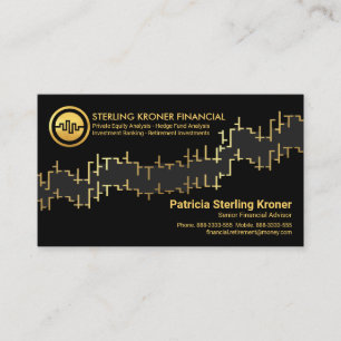 Carte De Visite Gold Stock Graph Financial