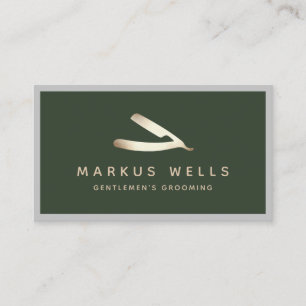 Carte De Visite Gold Stright Razor Barbershop Master Barber