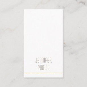 Carte De Visite Gold Stripes Moderne Design minimaliste Unique Pla