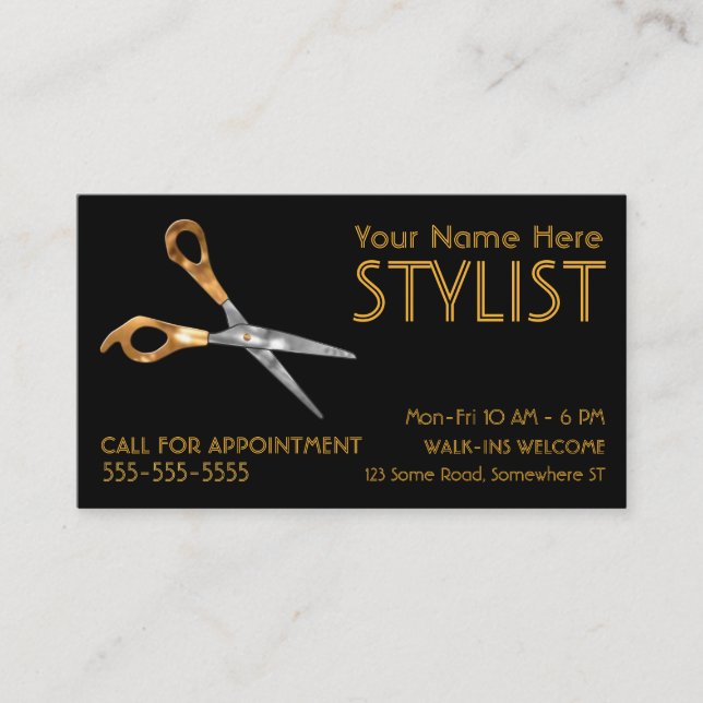 Carte De Visite Gold Styliste (Devant)