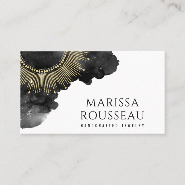 Carte De Visite Gold Sunburst Celestial Jewelry Designer (Devant)
