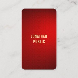 Carte De Visite Gold Text Modèle Professional Elegant Red Damask