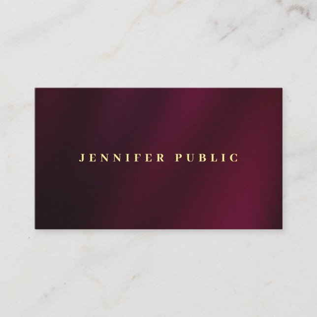 Carte De Visite Gold Text Professional Luxuriant Premium Linen (Devant)