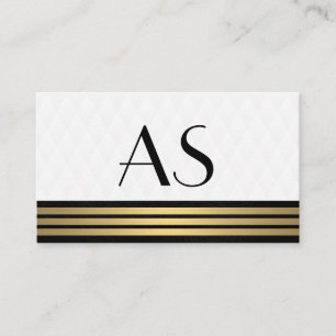 Carte De Visite Gold Trim Classic Monogramme Plush Diamond