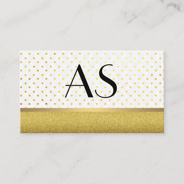 Carte De Visite Gold Trim et Pois (Devant)