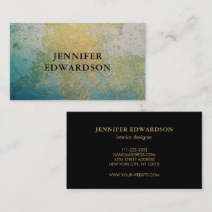 Carte De Visite Gold & turquoise geode minérale professionnel