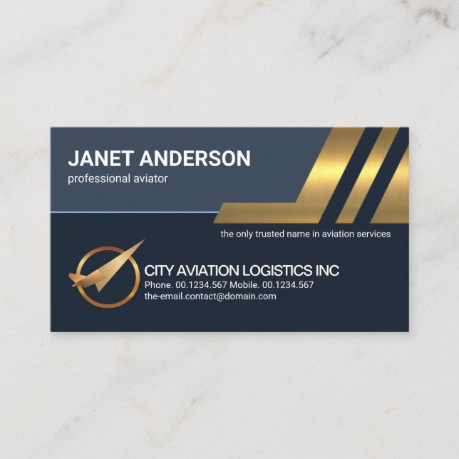 Carte De Visite Gold Up Sky Lines Aviation Logistics (Devant)