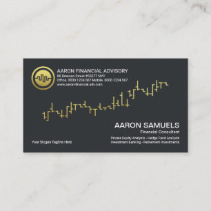 Carte De Visite Gold Uptendance Stock Graph Consultant financier