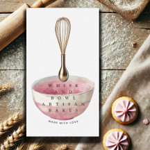 Gold Whisk Pink Baker boulangerie Chef traiteur