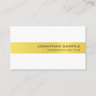 Carte De Visite Gold White Luxury Design professionnel tendance