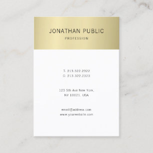Carte De Visite Gold White minimaliste Modèle professionnel modern