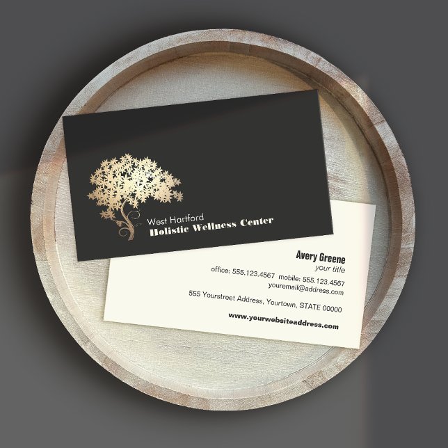 Carte De Visite Gold Zen Tree Santé holistique et alternative (Créateur téléchargé)