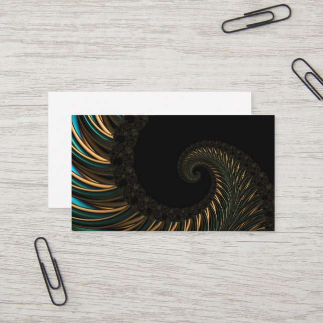 Carte De Visite Golden artistic Spiral Spin, cadre moderne art (Devant/Arrière en situation)