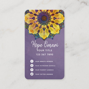 Carte De Visite Golden Boho Mandala
