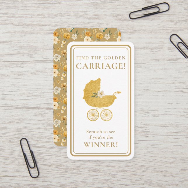 Carte De Visite Golden Carriage Scratch-Off Game Card - Winner (Devant/Arrière en situation)