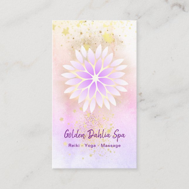 Carte De Visite *~* Golden Dahlia Pastel Pink Lavender AP2 (Devant)