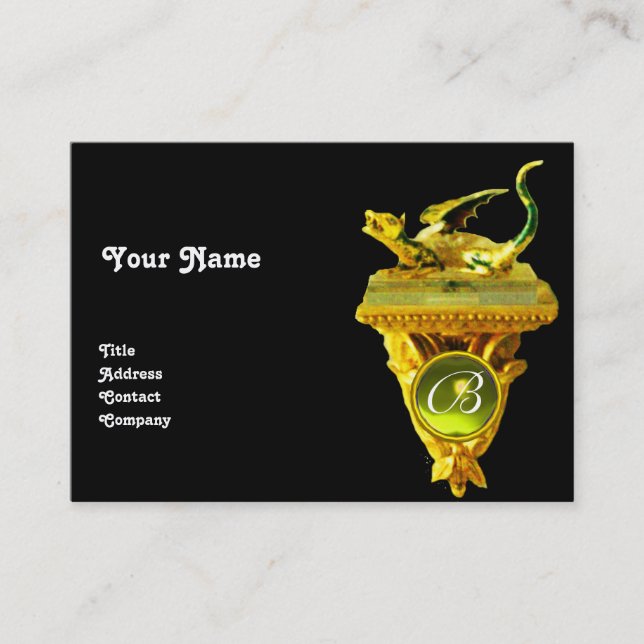 Carte De Visite GOLDEN DRAGON GEM MONOGRAM, jaune topaz noir (Devant)