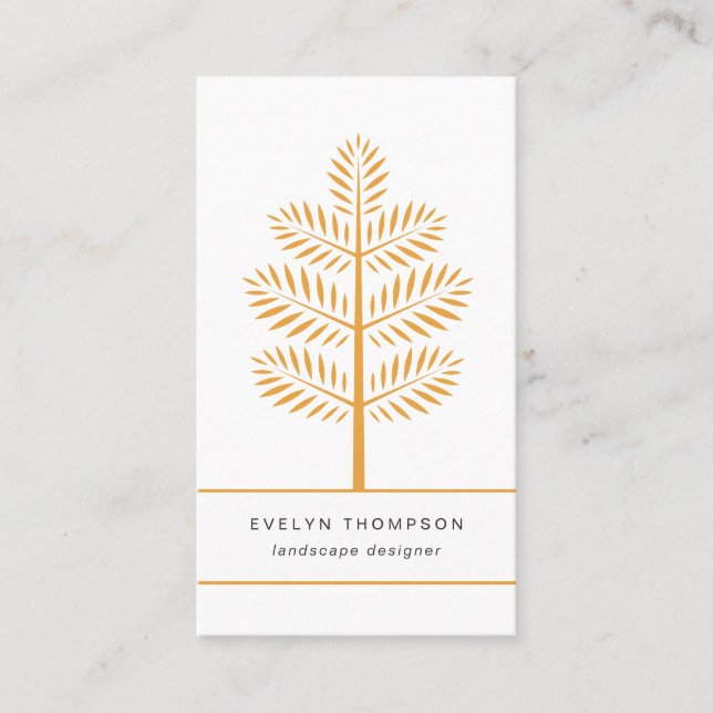 Carte De Visite Golden Elegant Landscaping Botanical Tree Branch (Devant)