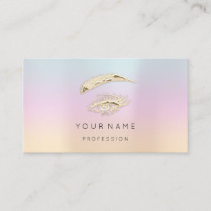 Carte De Visite Golden Eyelash Brosses Microblade QRCODE Logo