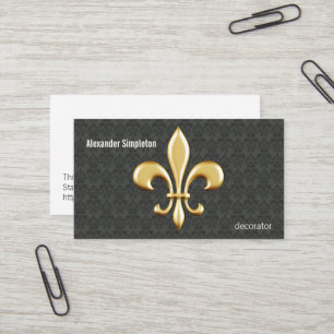 Carte De Visite Golden Fleur De Lis sur la damassé