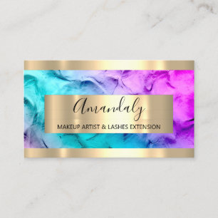 Carte De Visite Golden Frame Event Planner Rose bleu Abstrait