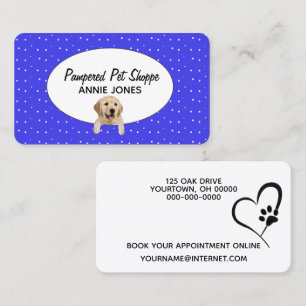 Carte De Visite Golden Retriever sur les Pois pour la culture des 