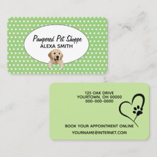 Carte De Visite Golden Retriever sur les Pois pour la culture des 