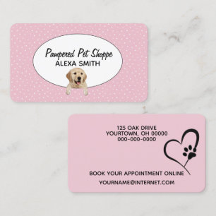 Carte De Visite Golden Retriever sur les Pois pour la culture des 