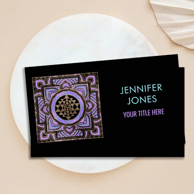 Carte De Visite Golden Sri Yantra / Sri Chakra en lotus pastel (Créateur téléchargé)