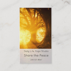 Carte De Visite Golden Sunrise Méditation Yoga Référence