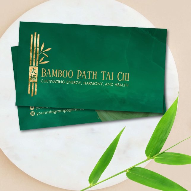 Carte De Visite Golden Tai Chi et Qigong - Bambou (Créateur téléchargé)