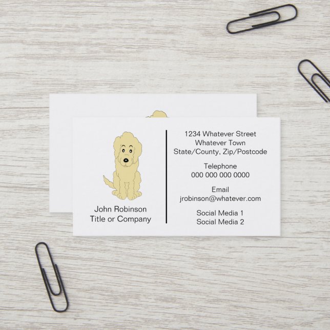 Carte De Visite Goldendoodle Chien Design Embarquement Kennels (Devant/Arrière en situation)