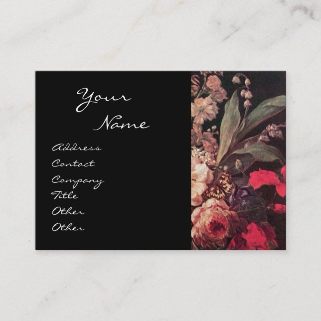 CARTE DE VISITE GOLDFINCH, ROSES ROSES ROSES ROSES ET BOUTEILLE (Devant)