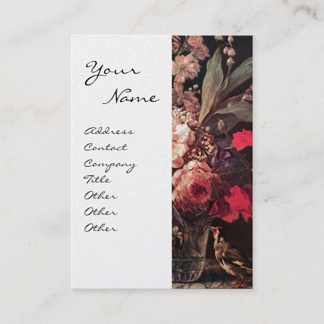 Carte De Visite GOLDFINY, ROSES ROSES ROSES ROSES ET BOUTEILLE, Pe (Devant)