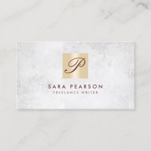 Carte de visite GoldMonogram Elegant Writer