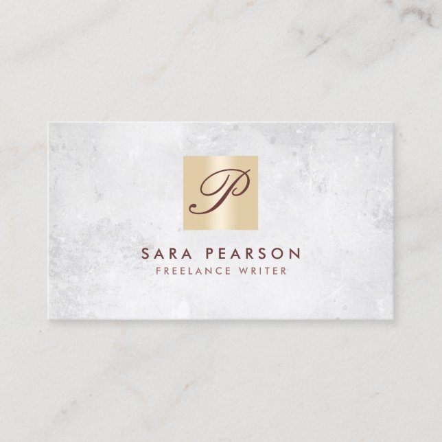 Carte de visite GoldMonogram Elegant Writer (Devant)