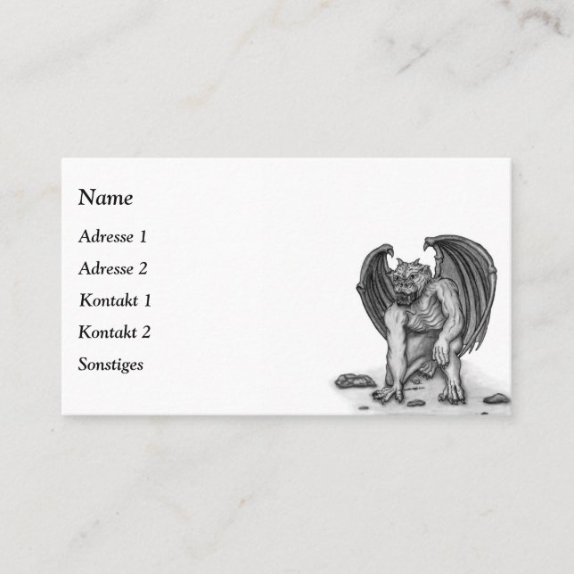 Carte De Visite Golem Gargoyle (Devant)