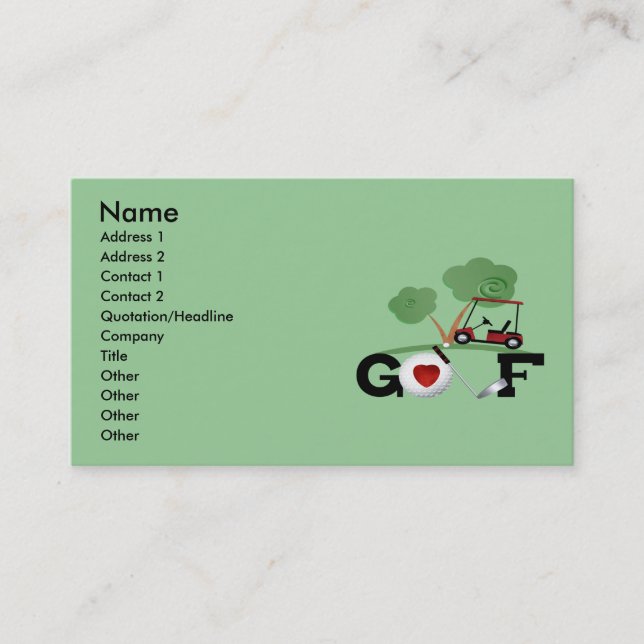 Carte De Visite Golf (Devant)