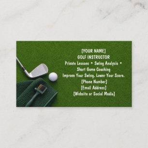 Carte De Visite Golf avec nom pour golfeur