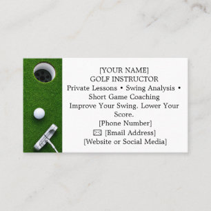 Carte De Visite Golf avec nom pour golfeur