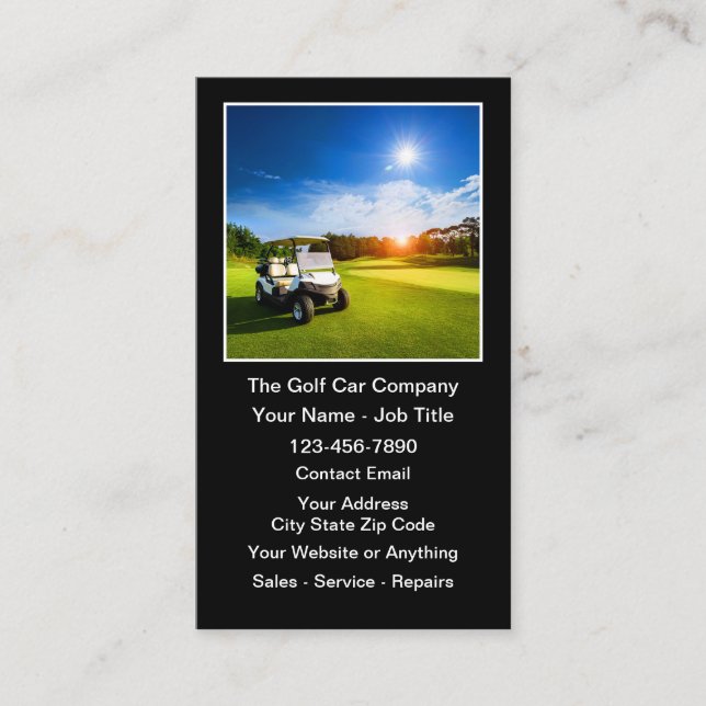 Carte De Visite Golf Cart And Golf Car Theme (Devant)