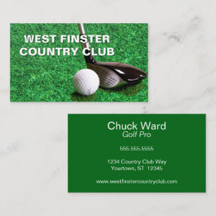 Carte De Visite Golf Club et Ball Golf Pro Country Club