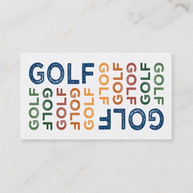 Carte De Visite Golf Cute Coloré (Devant)