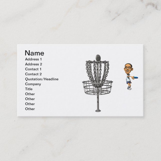 Carte De Visite Golf de disque (Devant)