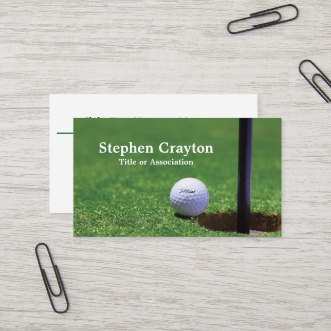 Carte De Visite Golf Pro ou Golf amateur (Devant/Arrière en situation)